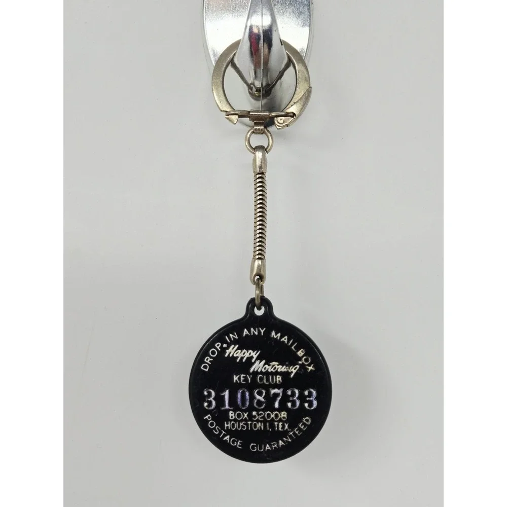 Vintage Original Esso Happy Motoring Key Club Keychain Houston Texas
